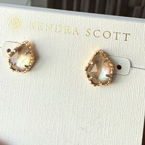 Kendra Scott Tessa Dichroic studs earrings Rose Gold Plated EUC